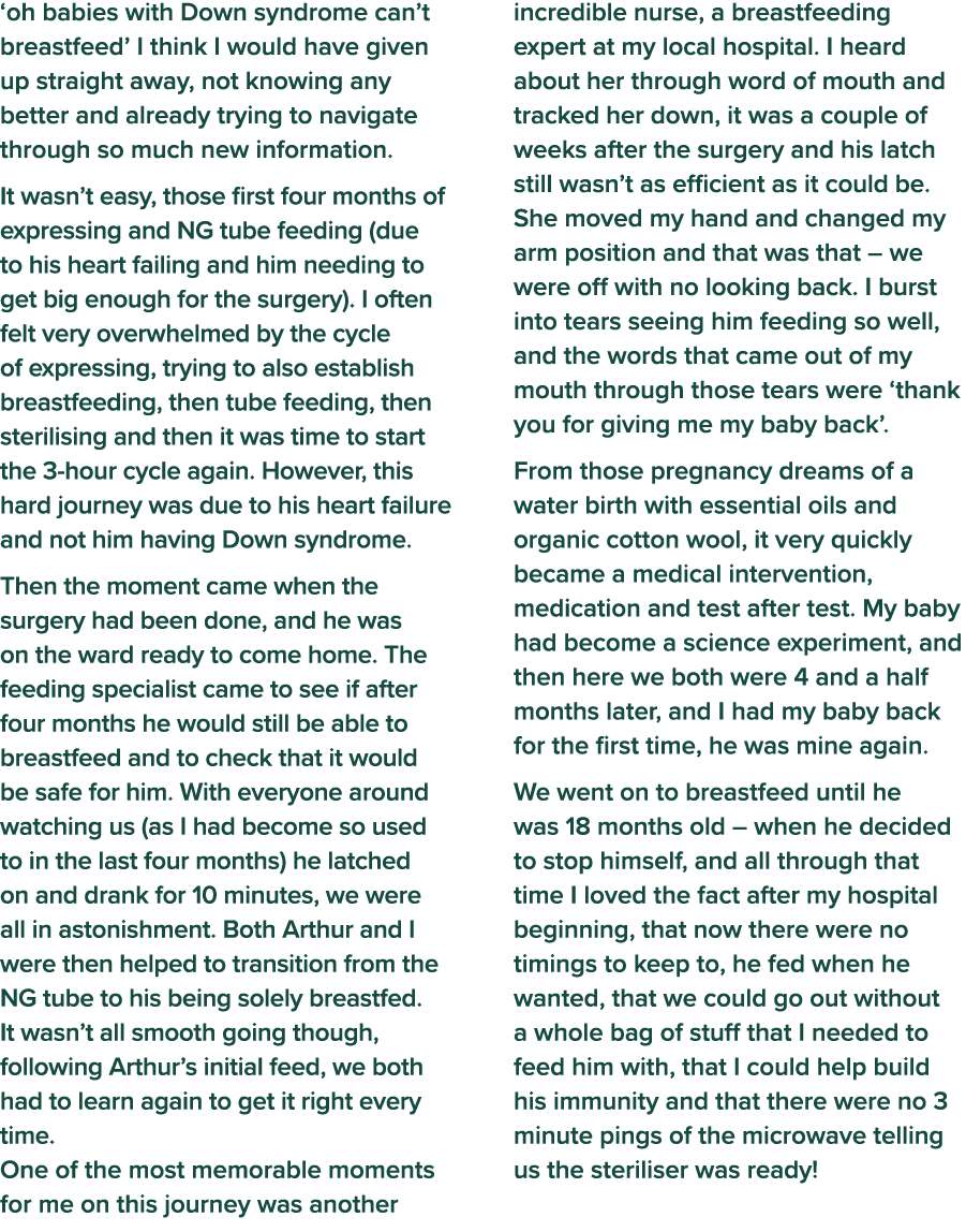  oh babies with Down syndrome can t breastfeed  I think I would have given up straight away, not knowing any better a   