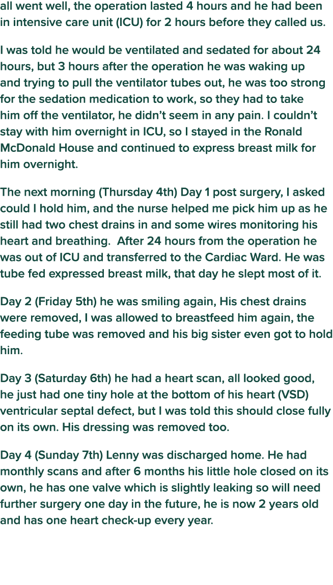 all went well, the operation lasted 4 hours and he had been in intensive care unit (ICU) for 2 hours before they call   