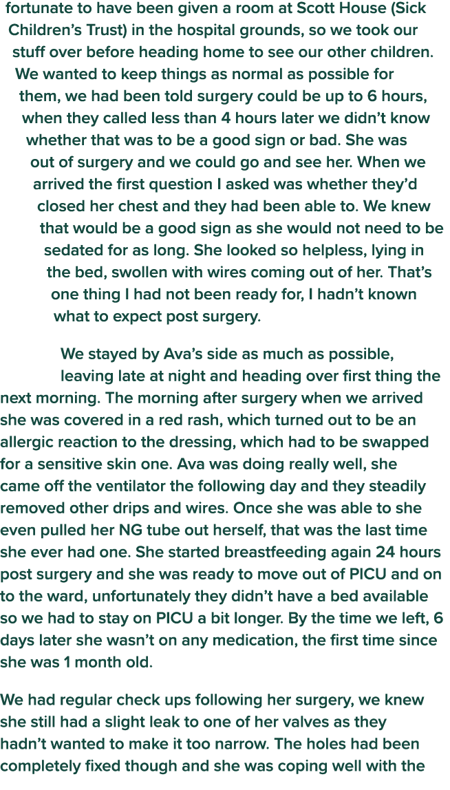 fortunate to have been given a room at Scott House (Sick Children s Trust) in the hospital grounds, so we took our st   