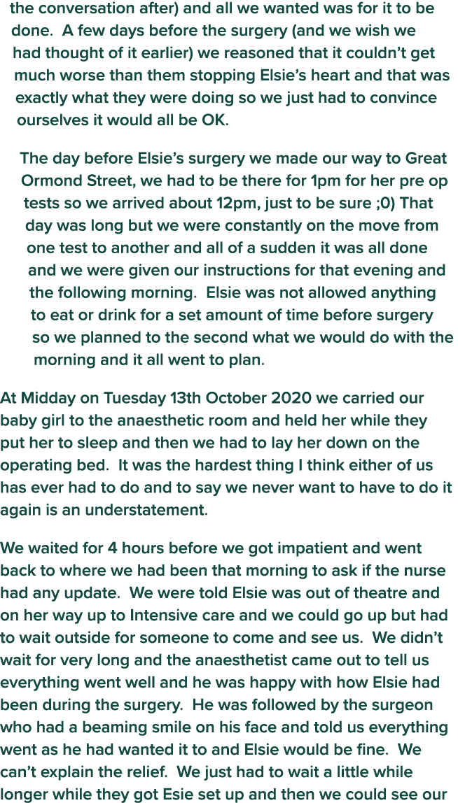 the conversation after) and all we wanted was for it to be done  A few days before the surgery (and we wish we had th   