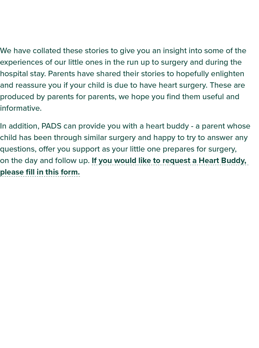 Introduction We have collated these stories to give you an insight into some of the experiences of our little ones in   